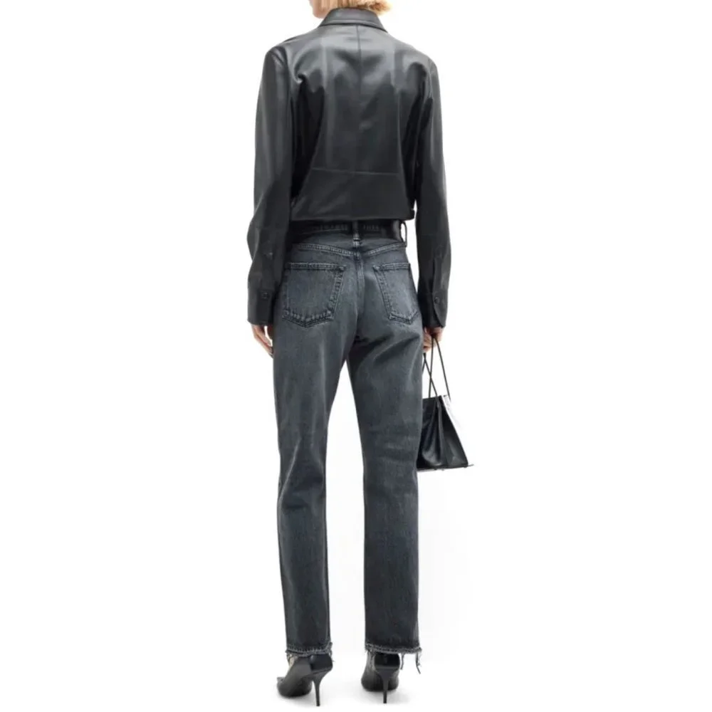 Moussy Vintage Detroit Wide Straight Leg Black Jeans NWT Size 27 - Picture 5 of 15